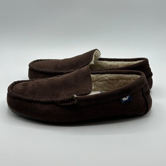 Vineyard Vines Men\'s Peaks Plaid Loafer Slippers Chocolate Brown Size 10 main image 9